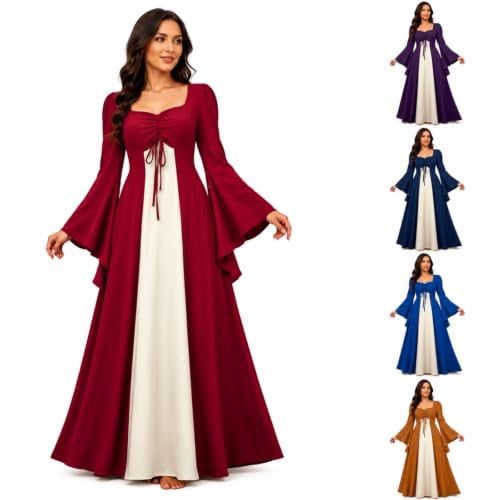 Long Sleeve Renaissance Costume Dress Deal