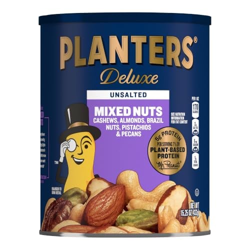 PLANTERS Deluxe Unsalted Mixed Nuts 15.25 Oz Deal
