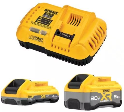 DEWALT 20V XR Lithium-Ion Starter Pack with 8.0 Ah and 4.0 Ah Battery Packs and Charger