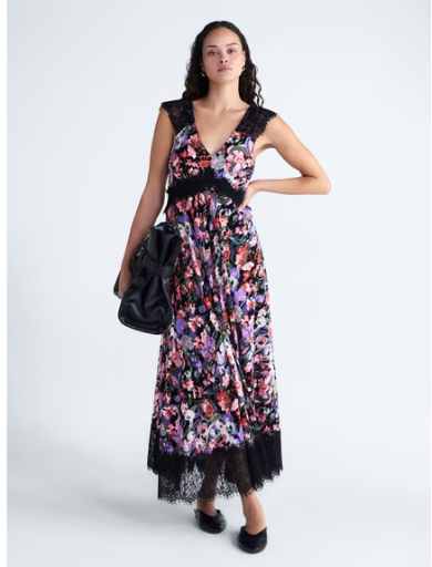 Scoop Women's Lace Maxi Dress, Sizes 0-18, Floral Print