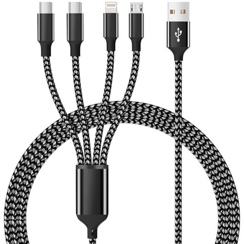 MPATIBY 5' 4-in-1 Multi Charging Cable w/ Dual USB-C, Lightning & Micro USB Deal