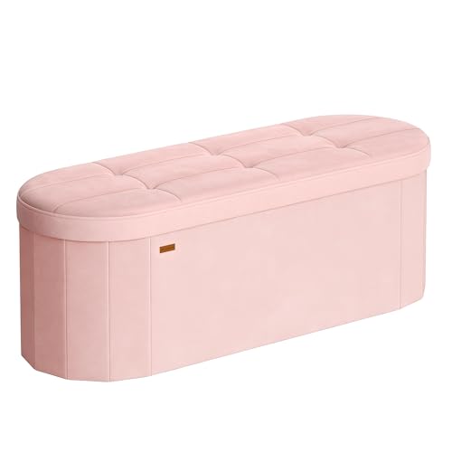 SONGMICS Folding Ottoman Oval Bench with Storage Deal