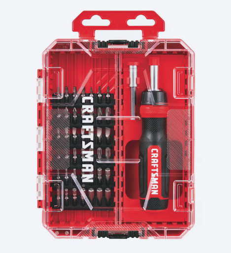 CRAFTSMAN Red VERSASTACK 44-Piece 1-in Magnetic Ratcheting Multi-Bit Screwdriver Set Deal