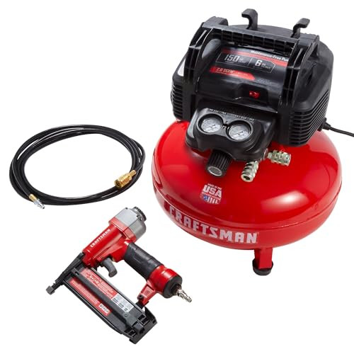 CRAFTSMAN Brad Nailer and Air Compressor Combo Kit With Hose (CMEC1KIT18)