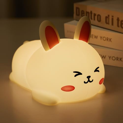 Bunny Night Light with 2 Levels Brightness, 7 Colors