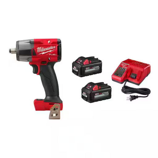 Milwaukee M18 FUEL Gen-2 18V Brushless Cordless Mid Torque 1/2 in. Impact Wrench with (2) 6.0Ah Batteries