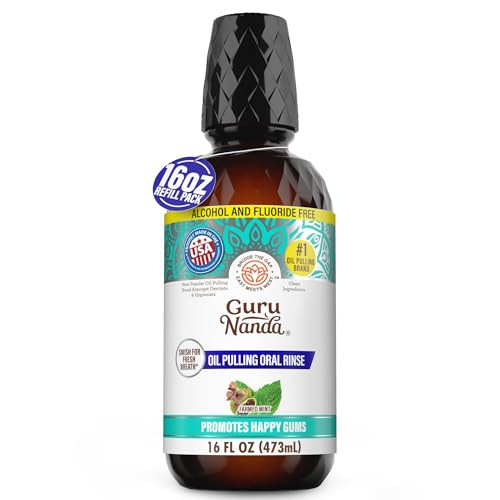 GuruNanda CocoMint Oil Pulling Mouthwash 16-Oz Alcohol-Free