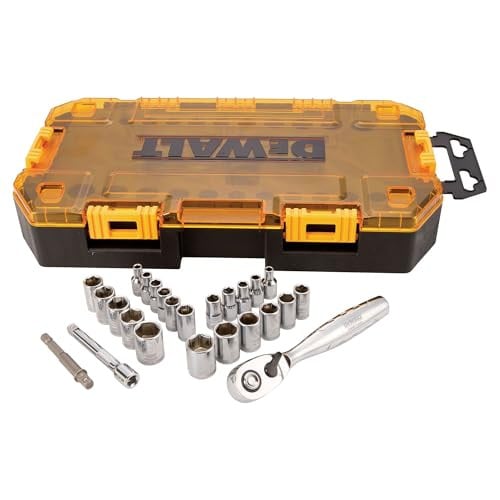 DEWALT Drive Socket Set, SAE/Metric, 1/4-Inch Drive, 25-Piece Deal