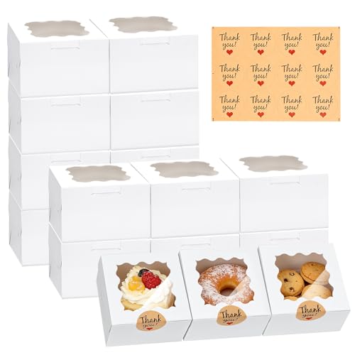 32-Pack Cookie Boxes with Window 6x6x3"