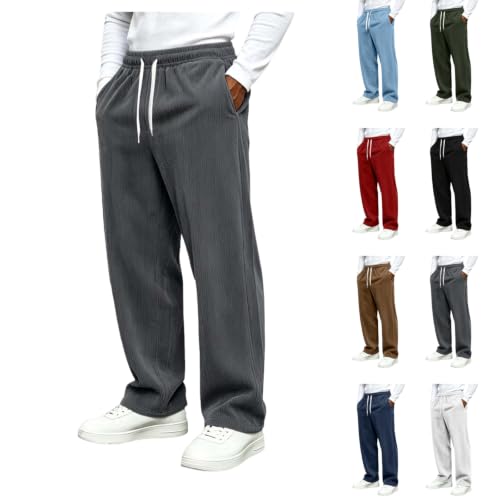 Corduroy Drawstring Straight Wide Leg Pants Deal