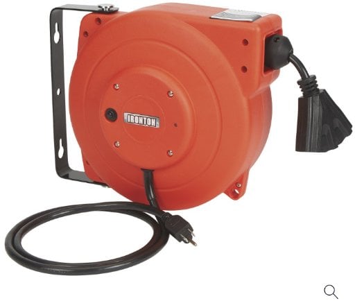 Ironton Retractable Cord Reel 40ft 12/3 SJT Cord