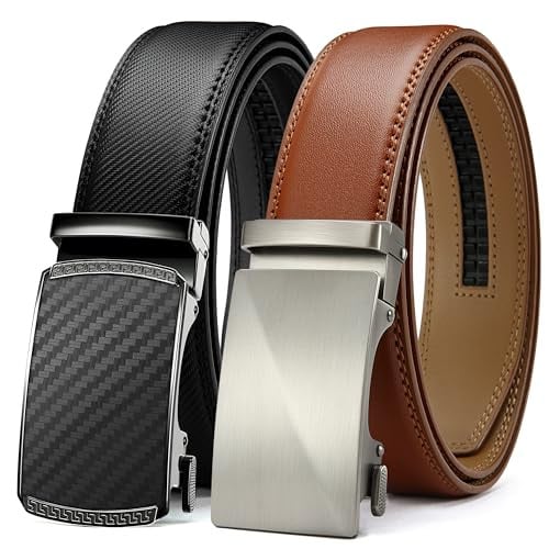 Men's Leather Ratchet Belt 2-Pack Deal