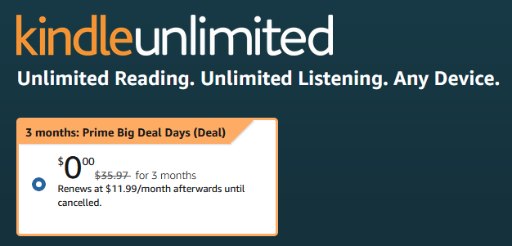 3-Month Kindle Unlimited Digital Subscription