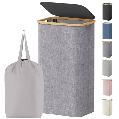 Lifewit 100L Laundry Basket with Lid, Bamboo Handles and 1 Removable Bag Deal