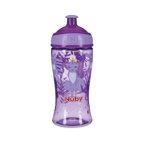 Nuby Printed Kids Pop Up Sipper Water Bottle - 12 oz
