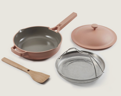 2.6-Quart 10.5" Our Place Ceramic Nonstick Pan w/ Steamer Basket, Colander & Nesting Spatula (Spice)