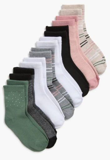 Capelli Kids’ Scattered Gems Assorted 8-Pack Quarter Socks Deal