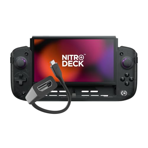 CRKD Nitro Deck+ Clear Black Edition Handheld Pro Controller w/ HDMI Adapter