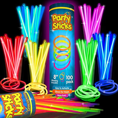 PartySticks Glow Sticks Party Supplies 100-Pack Deal