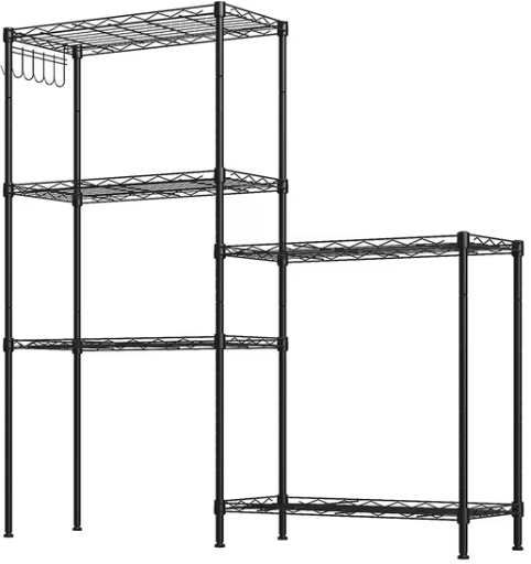 Ktaxon 59"x21"x11.5" 5-Tier Heavy Duty Wire Shelving Rack, Adjustable Shelf Storage, Black