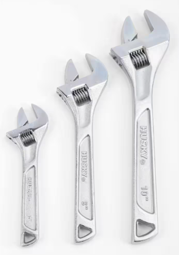 Husky 3-Piece Adjustable Wrench Set