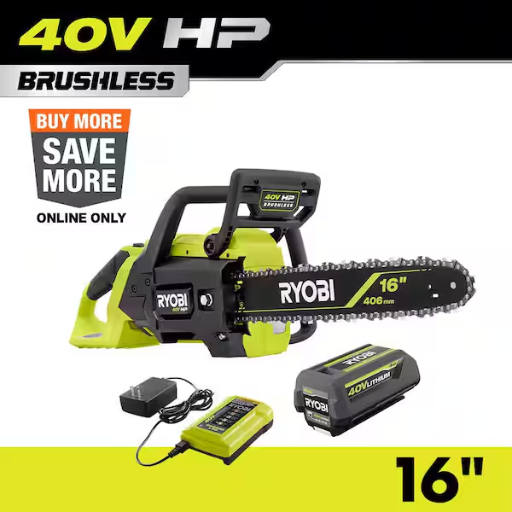 RYOBI 40V HP Brushless 16 in. Battery Chainsaw with 4.0 Ah Battery Deal