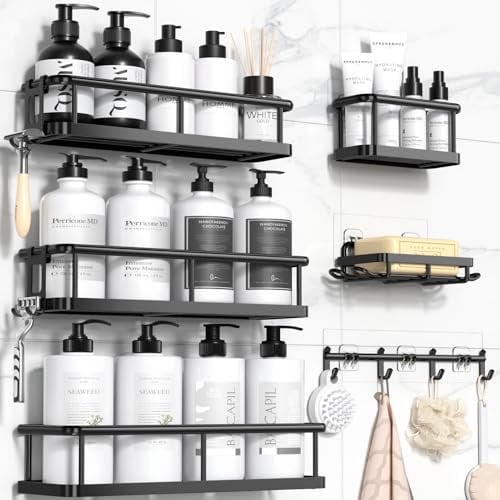 Yasonic Shower Caddy Organizers 6-Piece w/ 12 Hooks