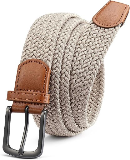 CHAOREN Stretch Belts for Men - Braided Elastic Golf Belt 1 3/8"
