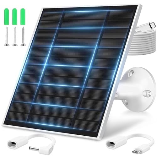 KEPEAK Solar Panel for Ring Cameras w/ USB-C to Ring Barrel Plug Adapter Deal