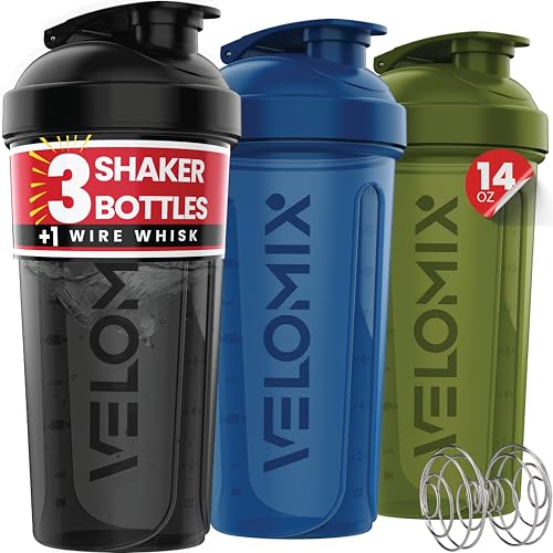 VELOMIX 3-Pack 14-Oz Protein Shaker Bottles Deal