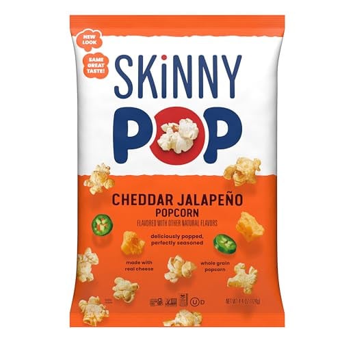 SkinnyPop Cheddar Jalapeño Popcorn 4.4-Oz