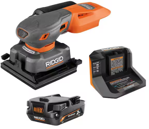 RIDGID 18V Brushless Cordless SubCompact 1/4 in. Sheet Sander Kit with 2 Ah MAX Output Deal