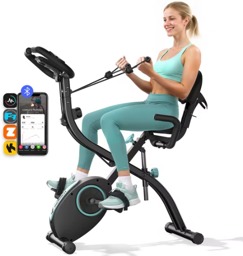 MERACH Folding Exercise Bike 4-in-1 Magnetic Upright Bike with 16 Levels of Resistance Deal