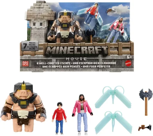 Minecraft A Well-Crafted Escape Figure Pack w/ 3 Action Figures & 4 Accessories Deal