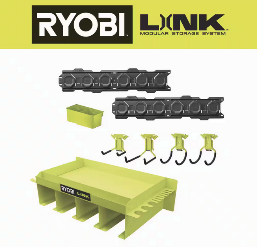 RYOBI LINK Tool Organizer Shelf with LINK 8-Piece Wall Storage Kit Deal