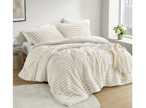 Avril Fluffy Ribbed Plush Comforter Set