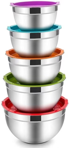 Vesteel Stainless Steel Mixing Bowls with Lids 5-Piece Set