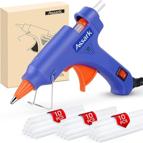 Assark 20W Mini Hot Glue Gun Kit w/ 30 Glue Sticks