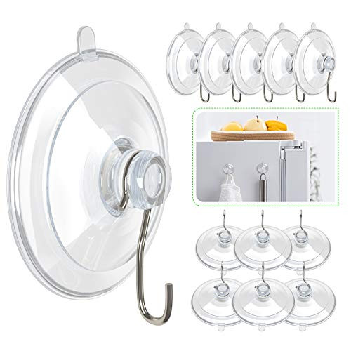 HangerSpace Suction Cup Hooks,1.77", 12 Pack