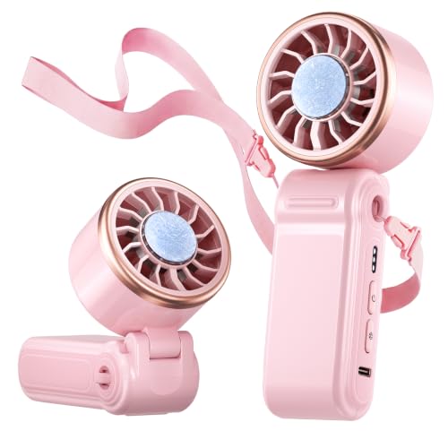 SWEETFULL 4000mAh Mini Portable Rechargeable Handheld Fan w/ Ice Cooling (Pink) Deal