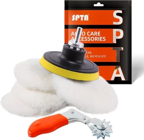 SPTA 3" 6-Piece Lamb Wool Automotive & Home Polishing Pad Set