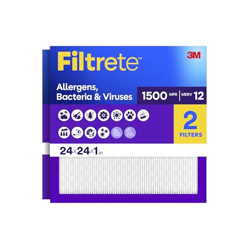 Filtrete 24x24x1 Air Filter MERV 12 MPR 1500 2-Pack Deal
