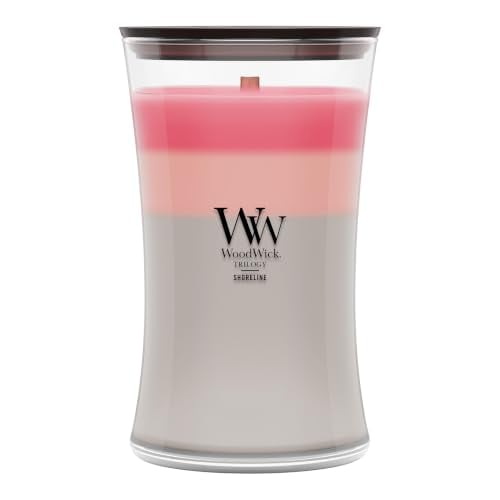 WoodWick Large Hourglass Trilogy Candle with Crackling Wick (Shoreline) 21.5-Oz Deal