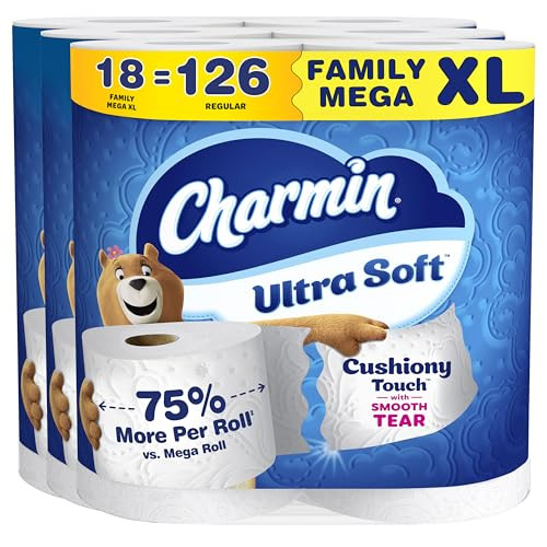 Amazon: Amazon - Charmin Toilet Paper Family Mega XL Rolls 18-Pack 385-Sheets (Ultra Soft) $28.46 — $28.46