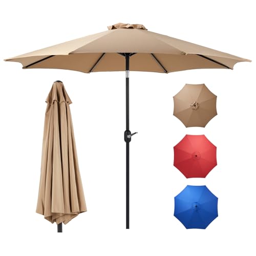 OLIXIS 9ft Patio Umbrella with Tilt and Crank Button Deal