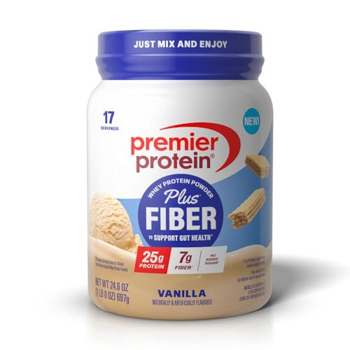 Premier Protein Powder Plus Fiber (Vanilla) 24.6-Oz, 17 Servings