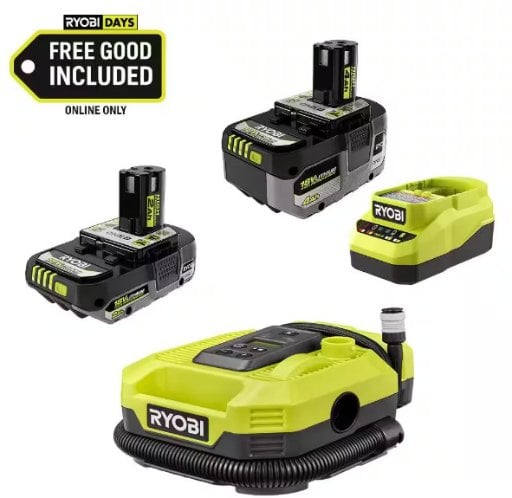 RYOBI ONE+ 18V HIGH PERFORMANCE Kit w/ Cordless Inflator/Deflator