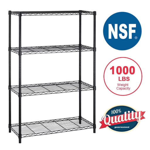 BestOffice 4-Shelf Wire Shelving Unit 1000 lbs Capacity