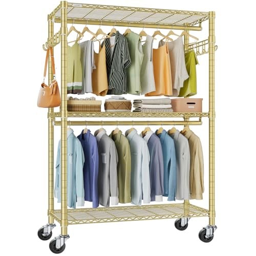 VIPEK R2 Plus 80" Heavy Duty Rolling Clothes Rack w/ Adjustable Shelves & Double Hanging Rods Deal