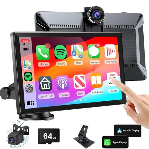 9" Wireless Carplay Screen with 4K Dash Cam